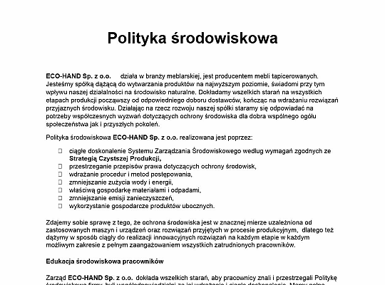 Polityka Środowiskowa